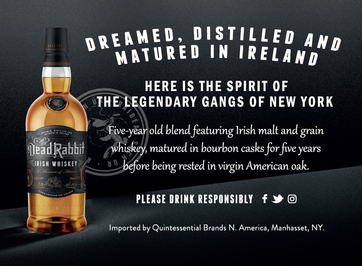 Dead Rabbit Irish Whiskey shelf talker.