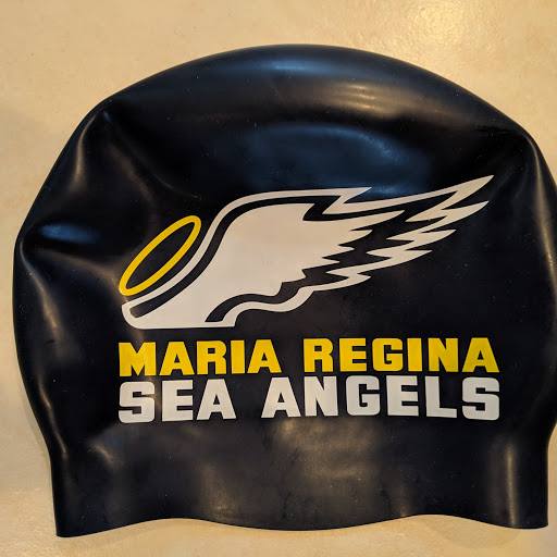 Maria Regina Sea Angels CYO swim team caps.